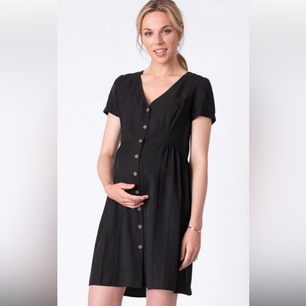 Seraphine button down maternity dress 10